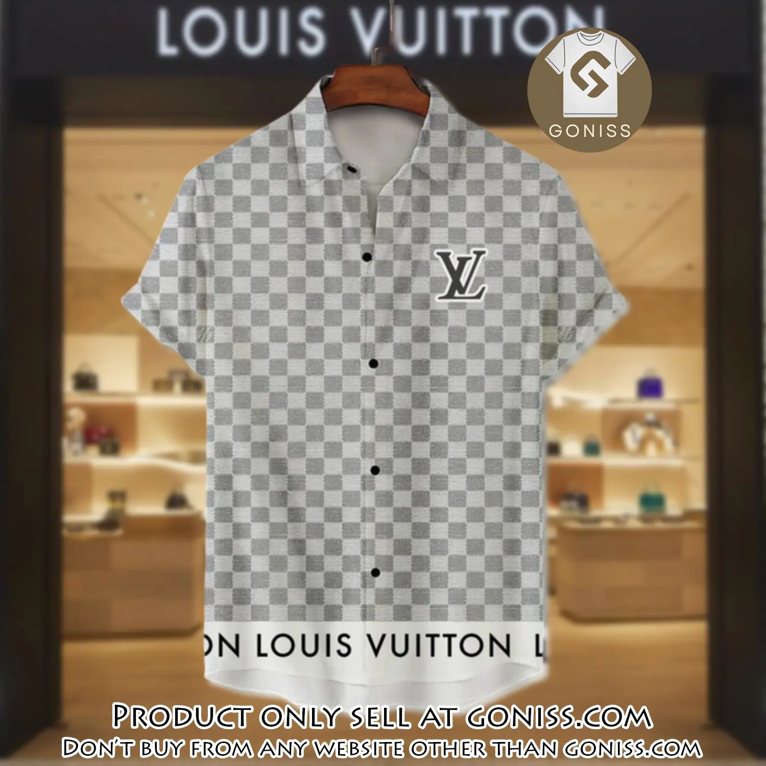 Lv louis vuitton luxury hawaiian shirt & short set lhs1201 gn5734989